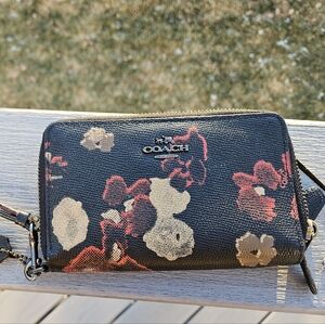 Coach Cherry Blossom Double Zip Wristlet